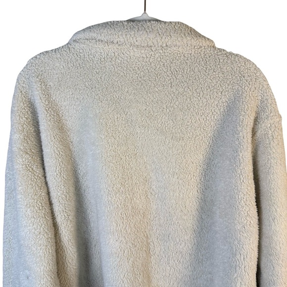 H&M Cream Teddy Fleece Textured Fabric Cropped Oversized Size M Cozy Neutral - Picture 10 of 13